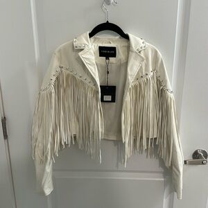 Faux Leather Fringe Jacket